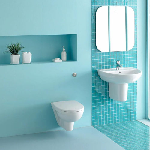 رنگ آبی حمام و دستشویی 